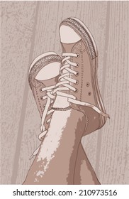 legs in the sneakers