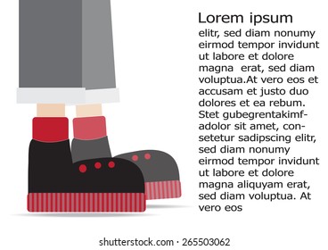 legs in sneakers with space for your message. Vector EPS 10. 