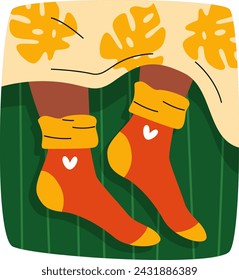 Legs Under Blanket Vector Illustration