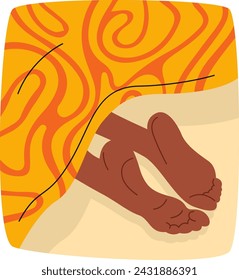 Legs Under Blanket Vector Illustration