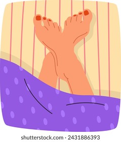 Legs Under Blanket Vector Illustration