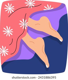 Legs Under Blanket Vector Illustration