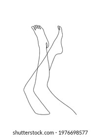 Legs wall art.Continuous line drawing,outline ,logo vector illustration.