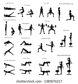 Legs workout exercise illustration silhouette