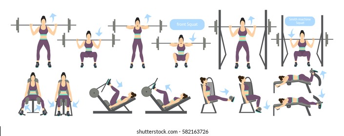 Workout Women All Kinds Stock Vector (Royalty Free) 582163726 | Shutterstock