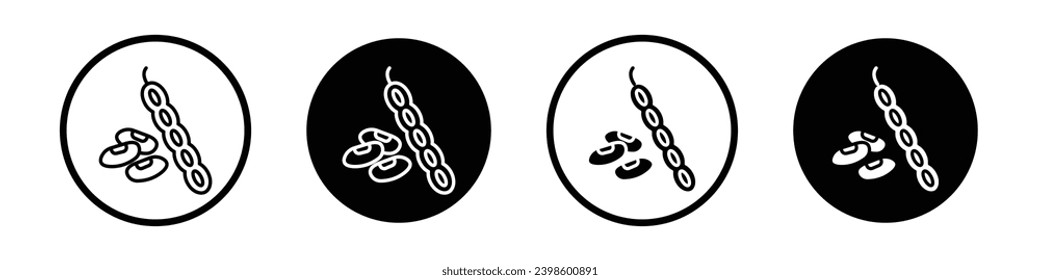 conjunto de iconos de legumbre. símbolo vector de frijol adzuki. señal de semilla de soja en color negro rellenado y delineado estilo.