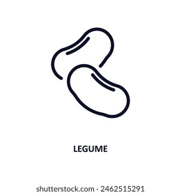 legume icon. Thin line legume icon from agriculture and farm collection. Outline vector isolated on white background. Editable legume symbol can be used web and mobile