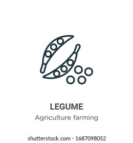 Legume outline vector icon. Thin line black legume icon, flat vector simple element illustration from editable agriculture farming and gardening concept isolated stroke on white background