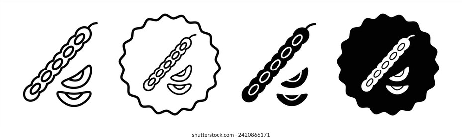 Legume set in black and white color. Legume simple flat icon vector