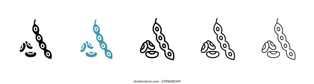 Legume vector icon set. Legume adzuki bean for UI designs.