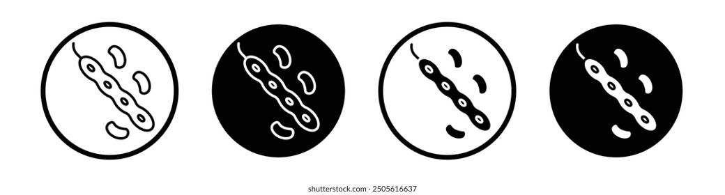 Legume vector icon set black filled and outlined style.