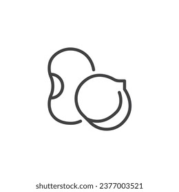 Legumes and pulses line icon. linear style sign for mobile concept and web design. Peas and beans outline vector icon. Symbol, logo illustration. Vector graphics