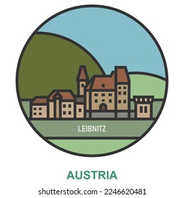 Leibnitz. Cities and towns in Austria. Flat landmark