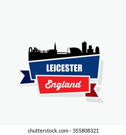 Leicester ribbon banner - vector illustration
