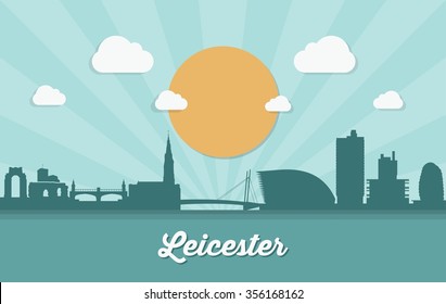 Leicester skyline - vector illustration
