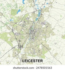 Leicester, United Kingdom map poster art