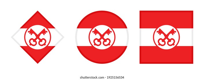 leiden flag icon set, isolated on white background