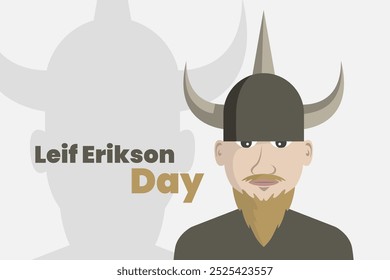 Leif erikson day poster illustration