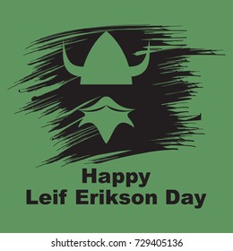leif erikson day vector illustration