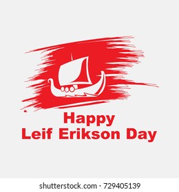 leif erikson day vector illustration