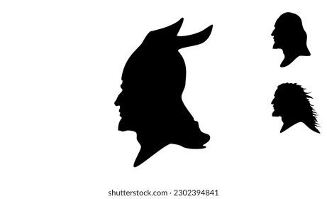 Leif Erikson silhouette, high quality vector