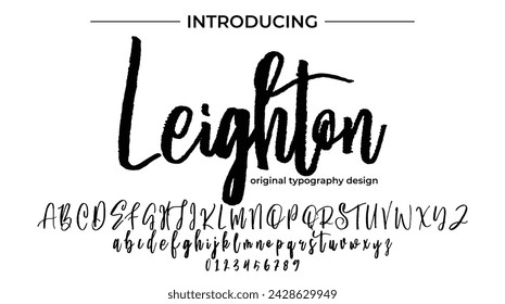 Leighton Font Stylish brush painted an uppercase vector letters, alphabet, typeface