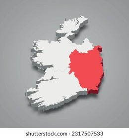 Leinster province location within Ireland 3d isometric map
