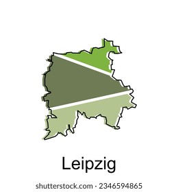 Leipzig City Map. vector map of German Country design template with outline graphic colorful style on white background