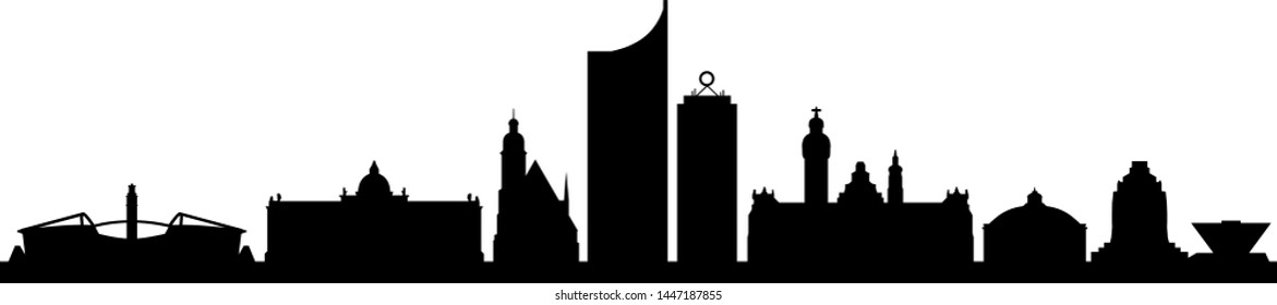 Leipzig City Skyline Silhouette Vector