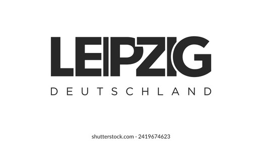 Leipzig Deutschland, modern and creative vector illustration design featuring the city of Germany for travel banners, posters, web, and postcards.