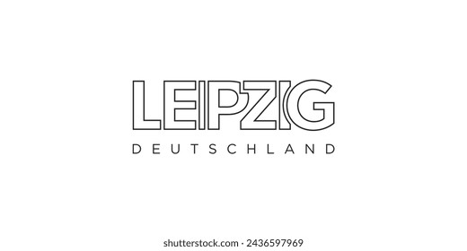 Leipzig Deutschland, modern and creative vector illustration design featuring the city of Germany for travel banners, posters, web, and postcards.