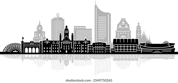 Leipzig Deutschland Sachsen City Skyline Vector