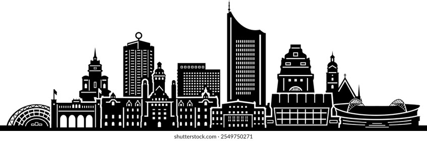 Leipzig Deutschland Sachsen City Skyline Vector