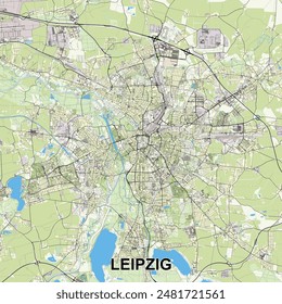 Leipzig, Germany map poster art