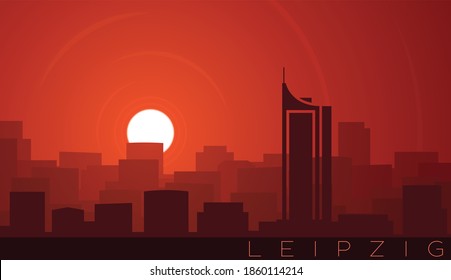 Leipzig Low Sun Skyline Scene