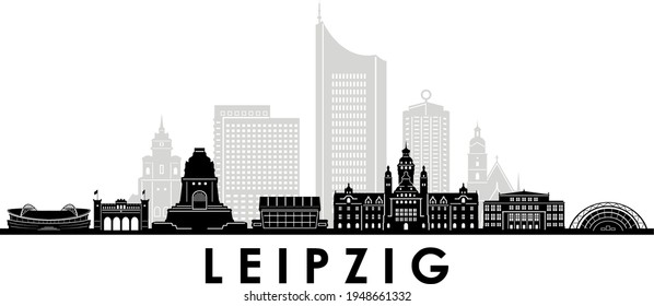 LEIPZIG Sachsen Deutschland City Skyline Vector