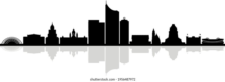 LEIPZIG Saxonia Germany City Skyline Vector
