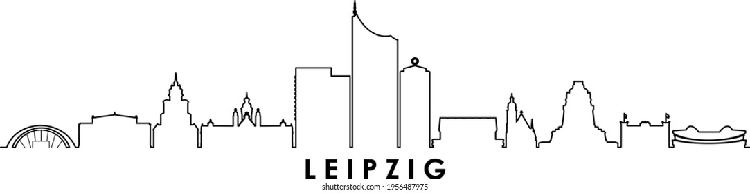 LEIPZIG Saxonia Germany City Skyline Vector
