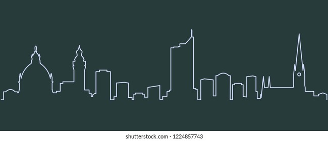 Leipzig Single Line Skyline