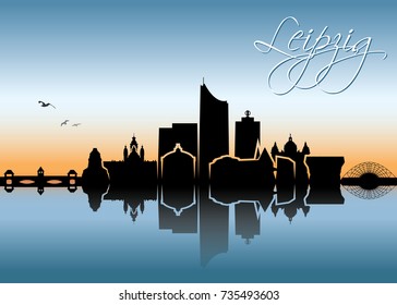 Leipzig skyline - Germany - vector illustration