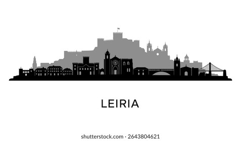 Leiria with Portugal City Skyline Silhouette.