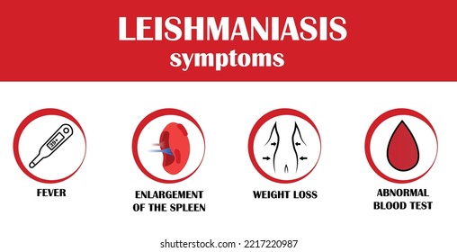 Leishamniasis Disease Symptoms. Vector Icon Of Illness. Simply Icon.