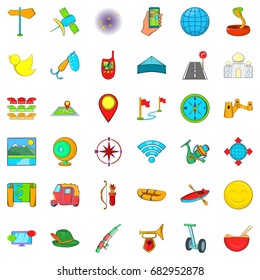 Leisure activites icons set. Cartoon style of 36 leisure activites vector icons for web isolated on white background