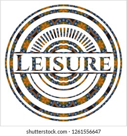 Leisure arabesque style emblem. arabic decoration.