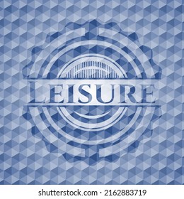 Leisure blue badge with geometric pattern. Vector Illustration. Detailed. 