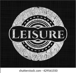 Leisure chalk emblem written on a blackboard