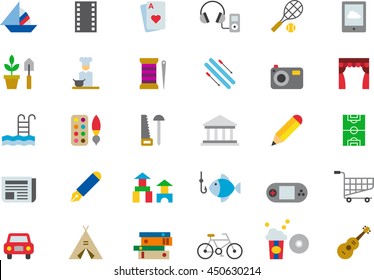 LEISURE colored flat icons