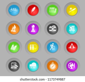 leisure colored plastic round buttons web icons for user interface design