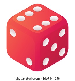Leisure dice icon. Isometric of leisure dice vector icon for web design isolated on white background