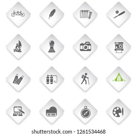 leisure flat rhombus web icons for user interface design